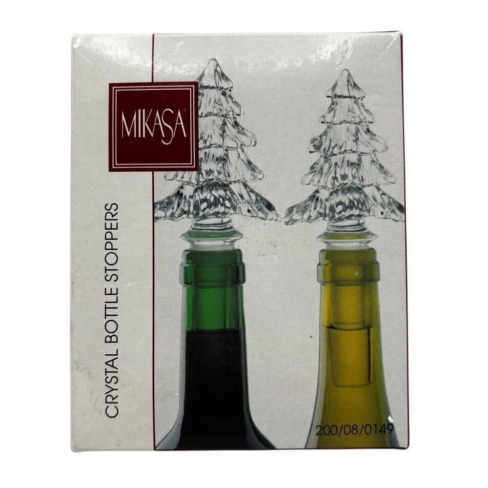 MIKASA Crystal Christmas Tree Bottle‎ Stoppers New In Box